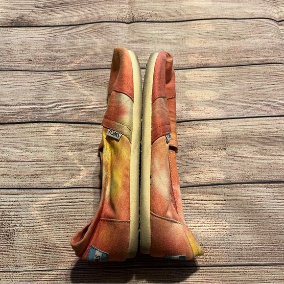 Pink, Yellow, & White Tie Dye Toms Slip On Alpargata Sneakers, Size Women’s 7 - Picture 3 of 6